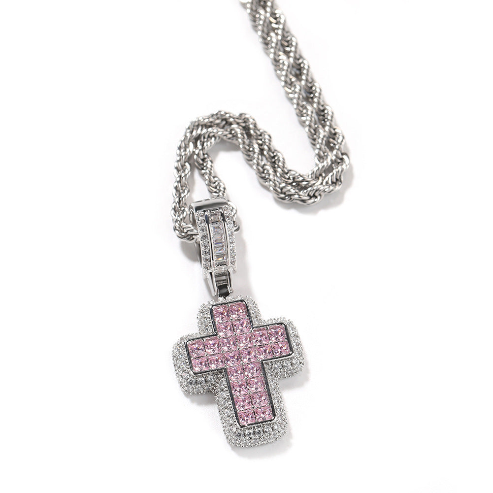 Aesthetic Pink Cross Pendant