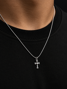 Ornate Cross pendant Snake Chain