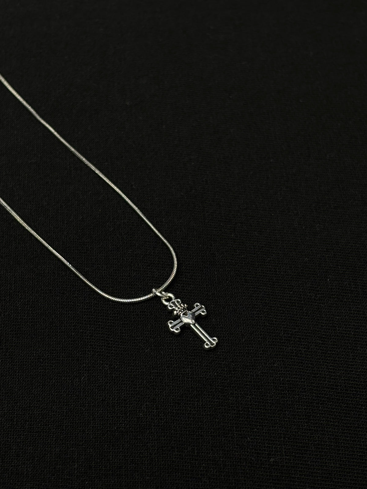 Ornate Cross pendant Snake Chain