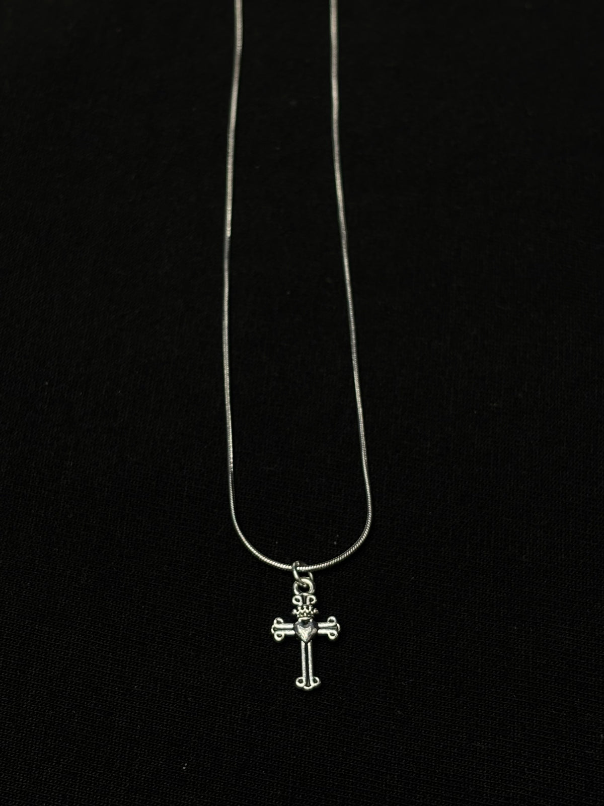 Ornate Cross pendant Snake Chain