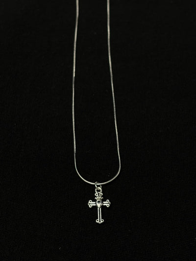 Ornate Cross pendant Snake Chain