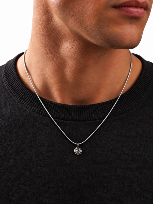 Minimalist Spiral Pendant chain